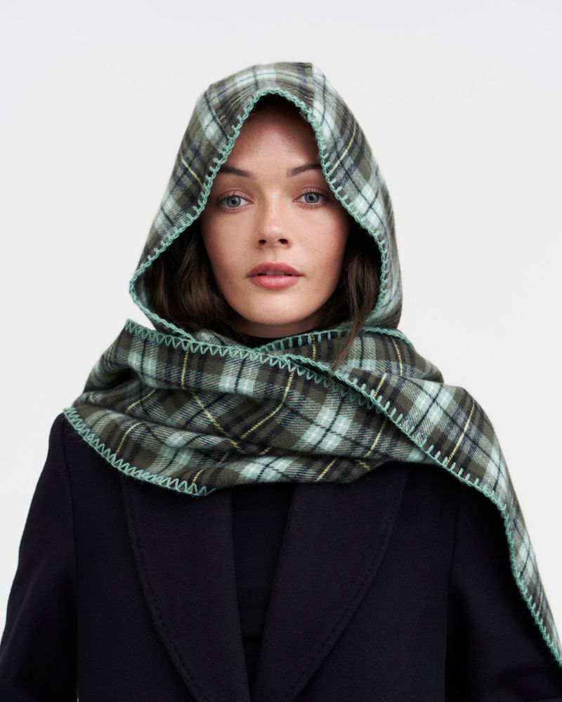 Women's Check Hooded Scarf