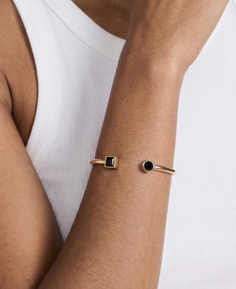 Gold-Tone Crystal Shapes Cuff Bracelet
