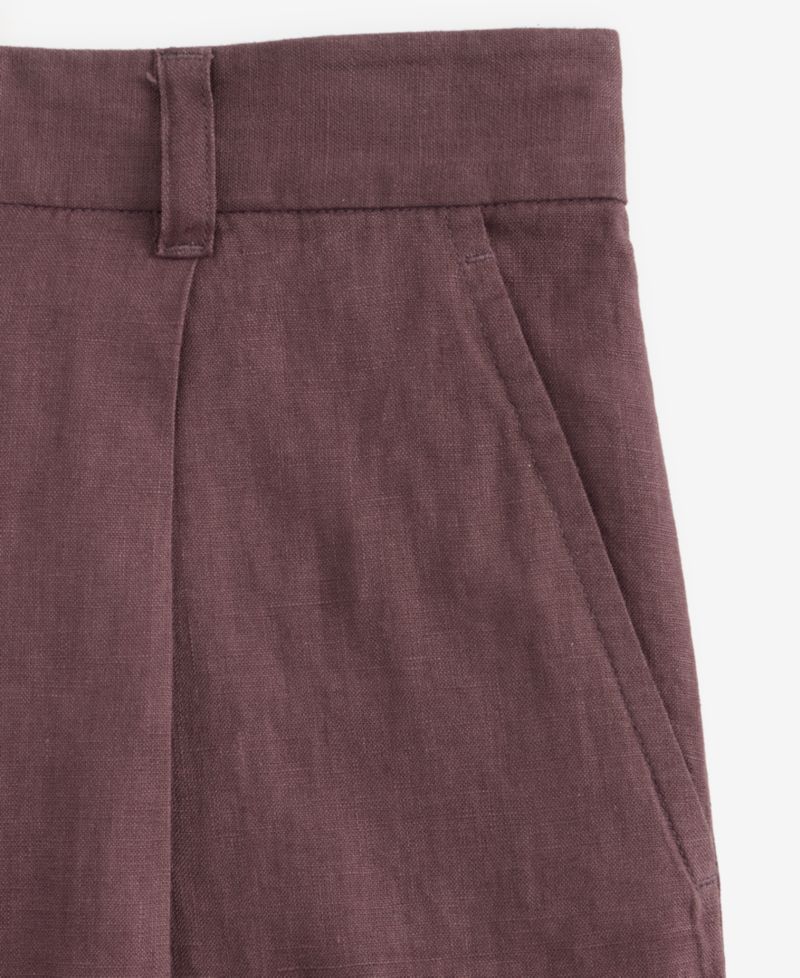 Men's Linen Pleated Shorts
