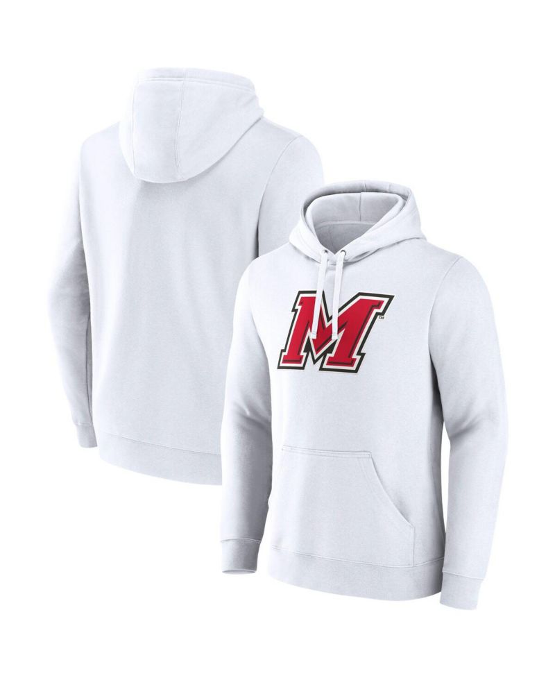 Men's White Marist Red Foxes Primary Logo Pullover Hoodie