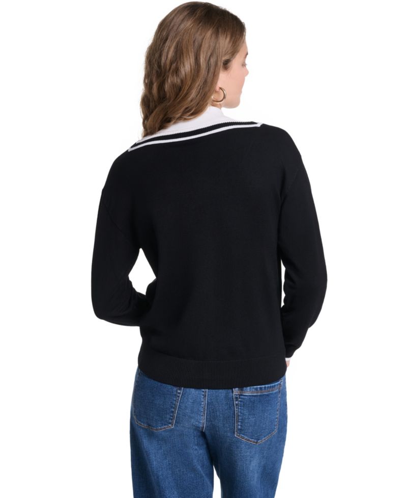 Petite Twofer Collared Sweater