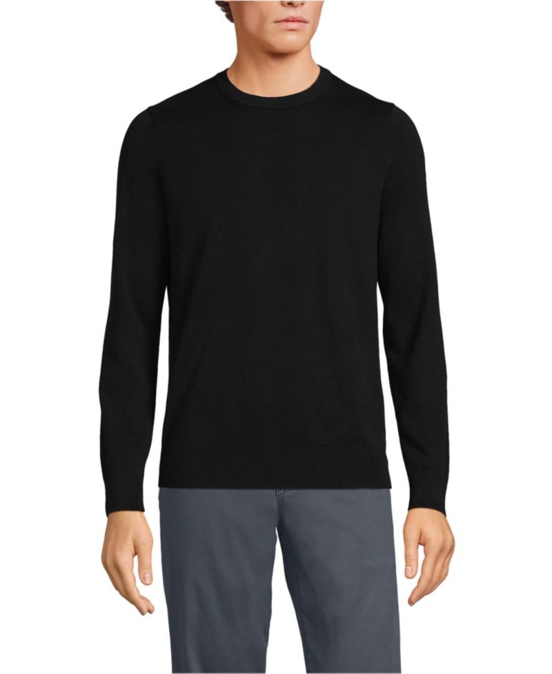 Men's Fine Gauge Cotton Crew Neck Sweater