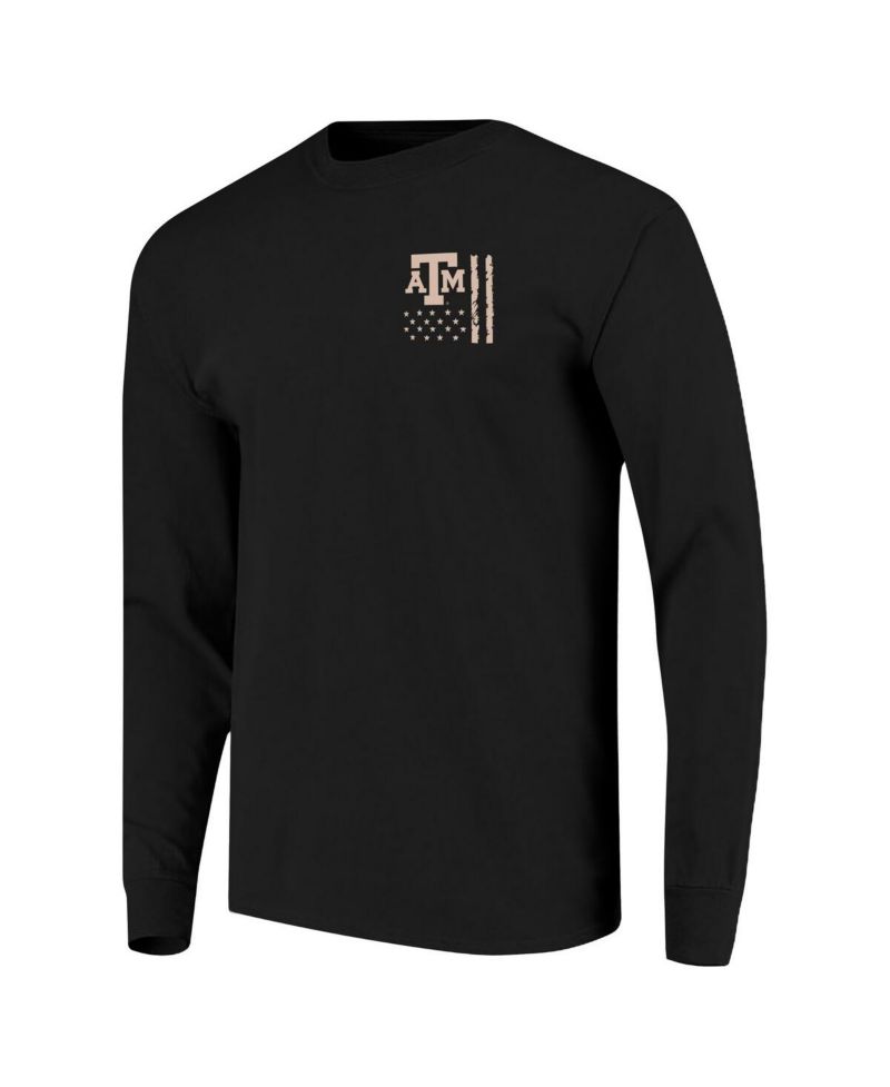 Men's Black Texas A&M Aggies OHT Camo Overlay Comfort Colors Long Sleeve T-Shirt