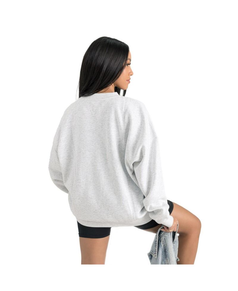 Women's Gray San Francisco 49ers Heritage Premium Fleece Pullover Sweatshirt