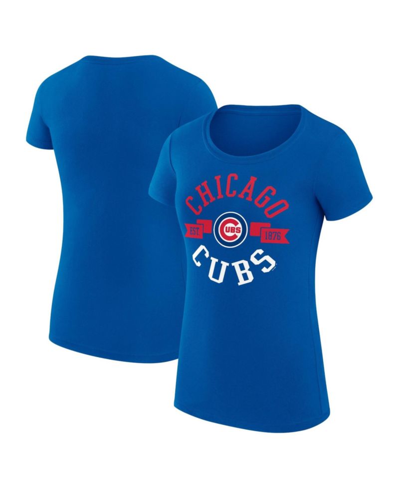 Women's Royal Chicago Cubs Super-Slim Fit Lightweight City Graphic T-Shirt