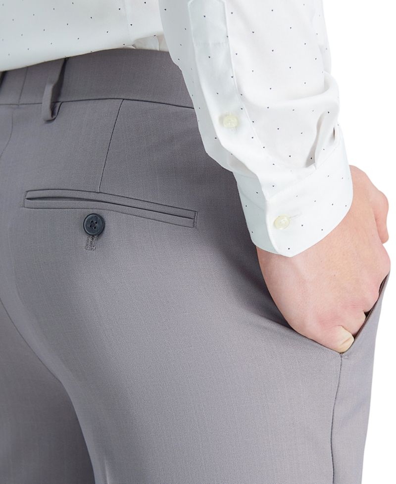 Men's Premium Comfort Slim-Fit Performance Stretch Flat-Front Dress Pants