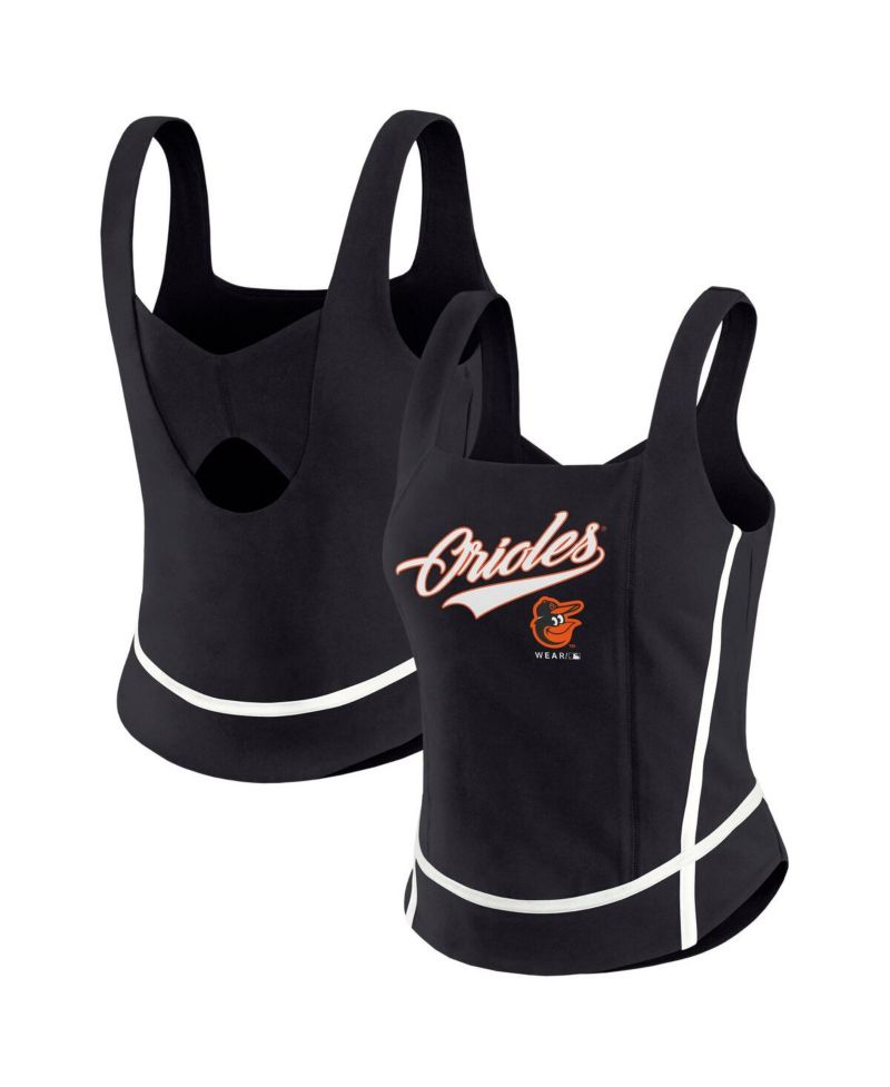 Women's Black Baltimore Orioles Square Neck Tank Top