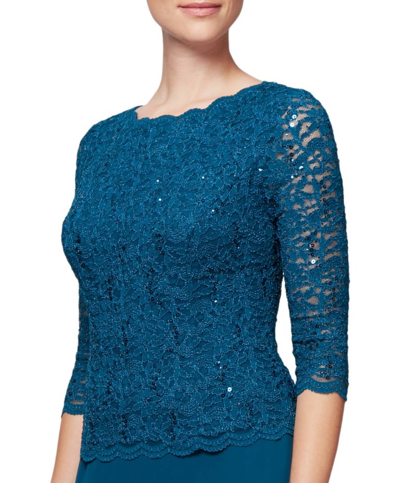 Petite Sequin Lace Gown