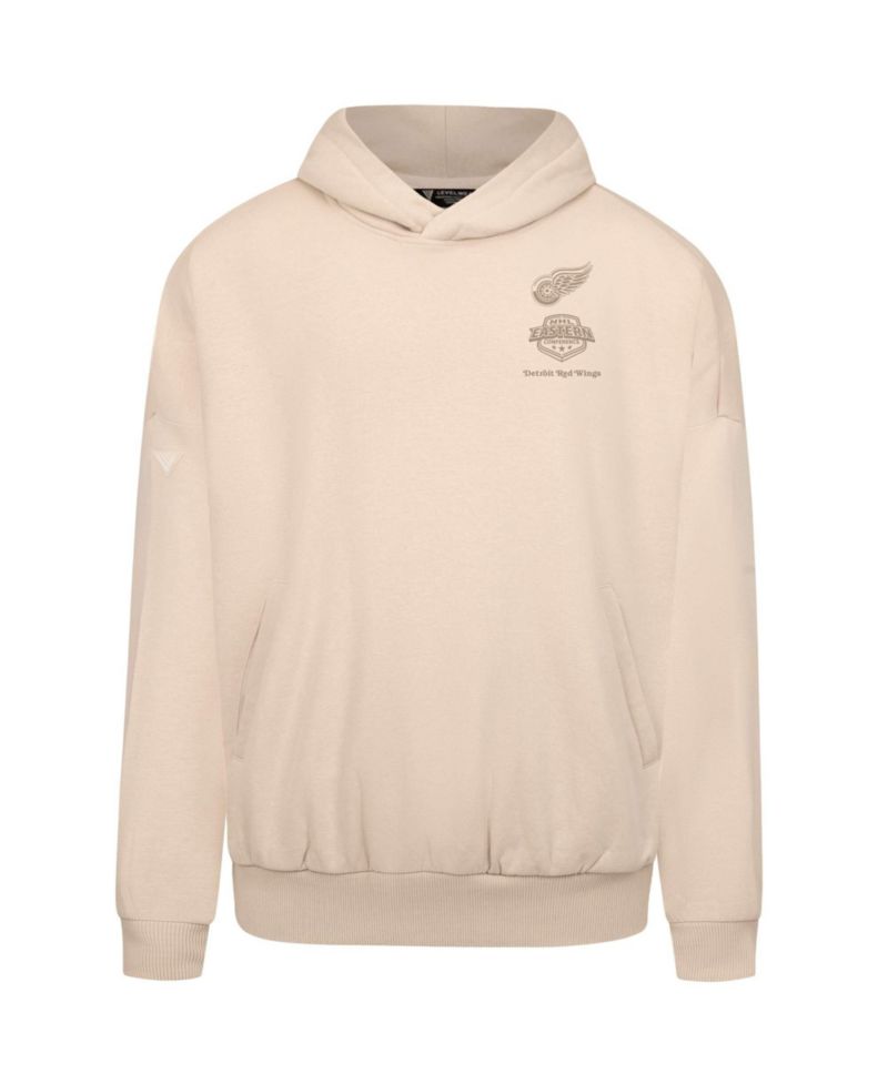 Men's Cream Detroit Red Wings Contact Stamp Pullover Hoodie