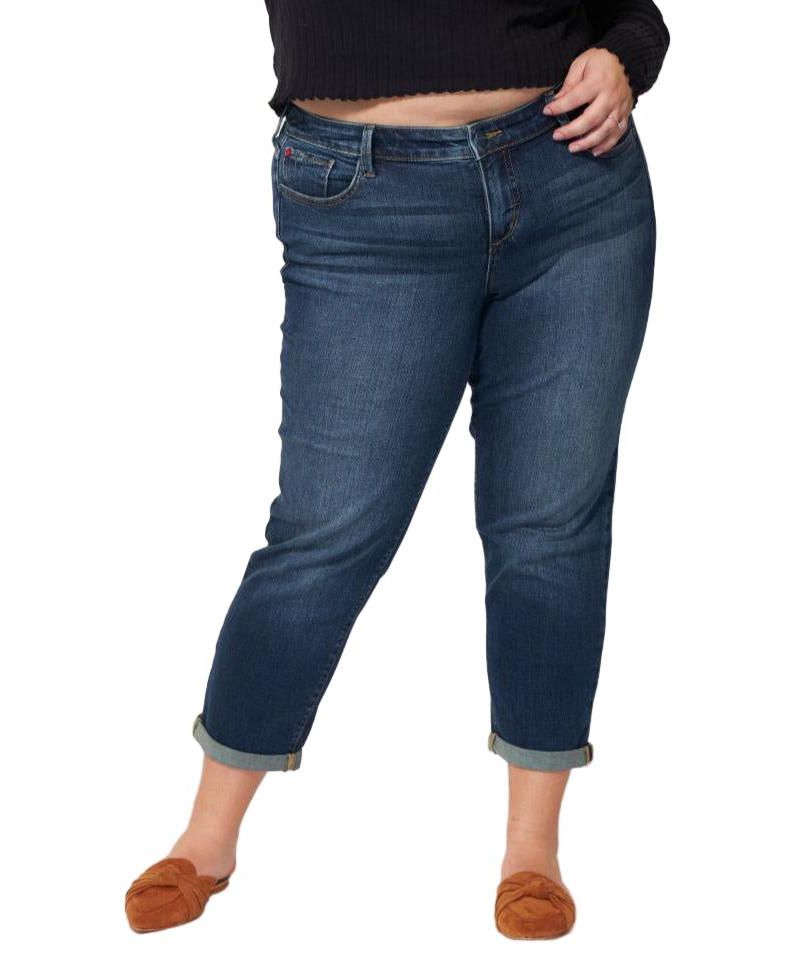 Women'sDenim Mid Rise Boyfriend rolled in 25.5" inseam - Kelly