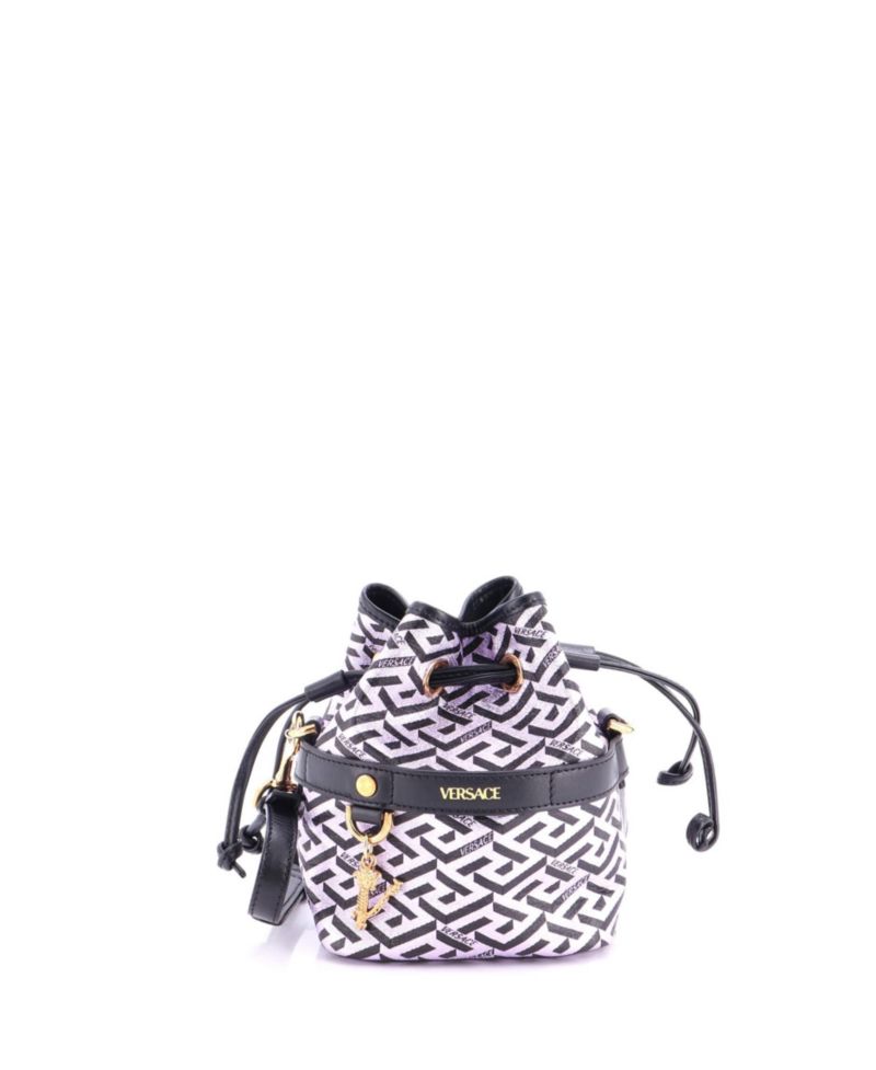 Mini La Greca Bucket Bag Printed Coated Canvas