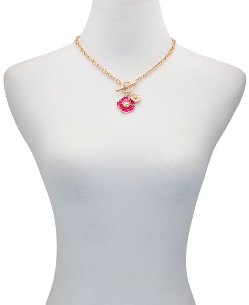 3-Pc. Rose Gold-Tone Necklace, Bracelet and Stud Earrings Set