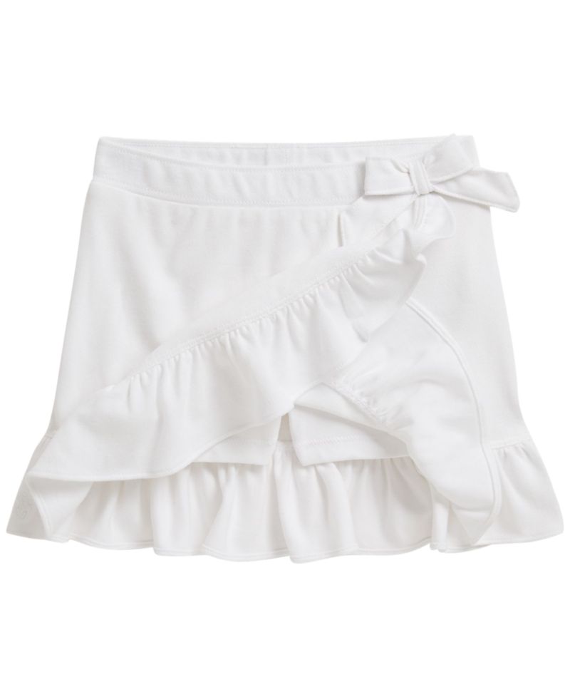 Girls' 2T-6X Ruffled Stretch Mesh Wrap Skort