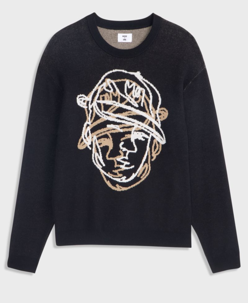 Men's Striped Crewneck Long-Sleeve Sweater