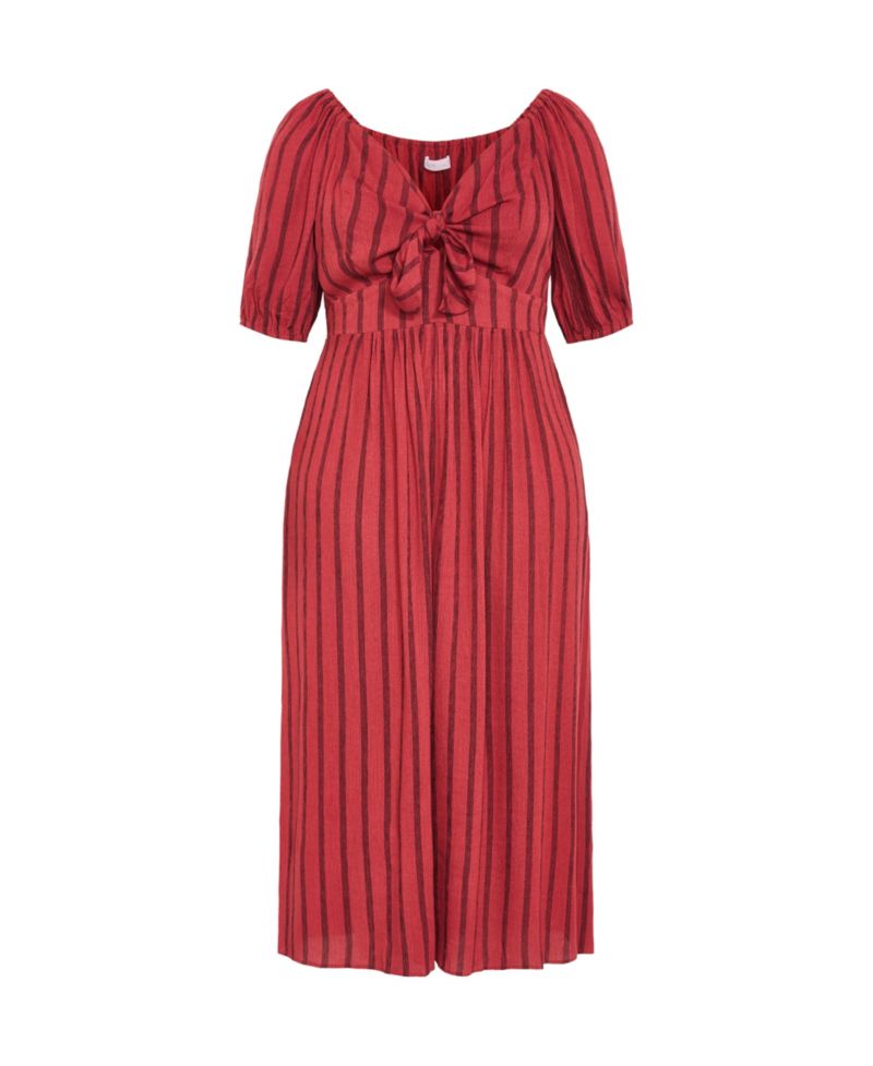 Women's Bella Stripe Tie Front Maxi Dress