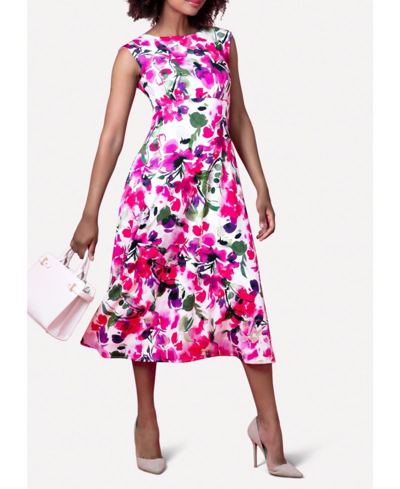 Women's Luna Boat Neck Sleeveless Midi Dress