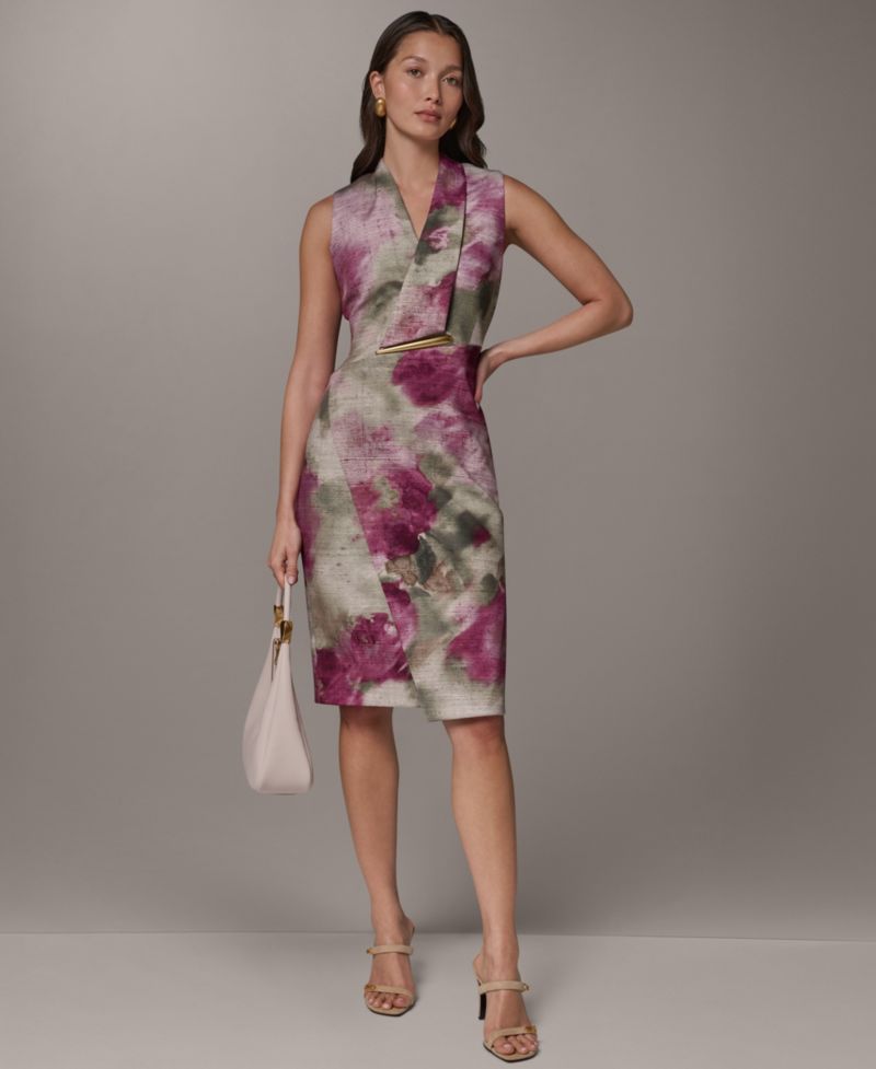 Women's Floral Sheath Hardware Dress