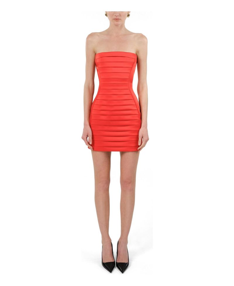 Women's Strapless Ribbed Corset-Style Mini Dress
