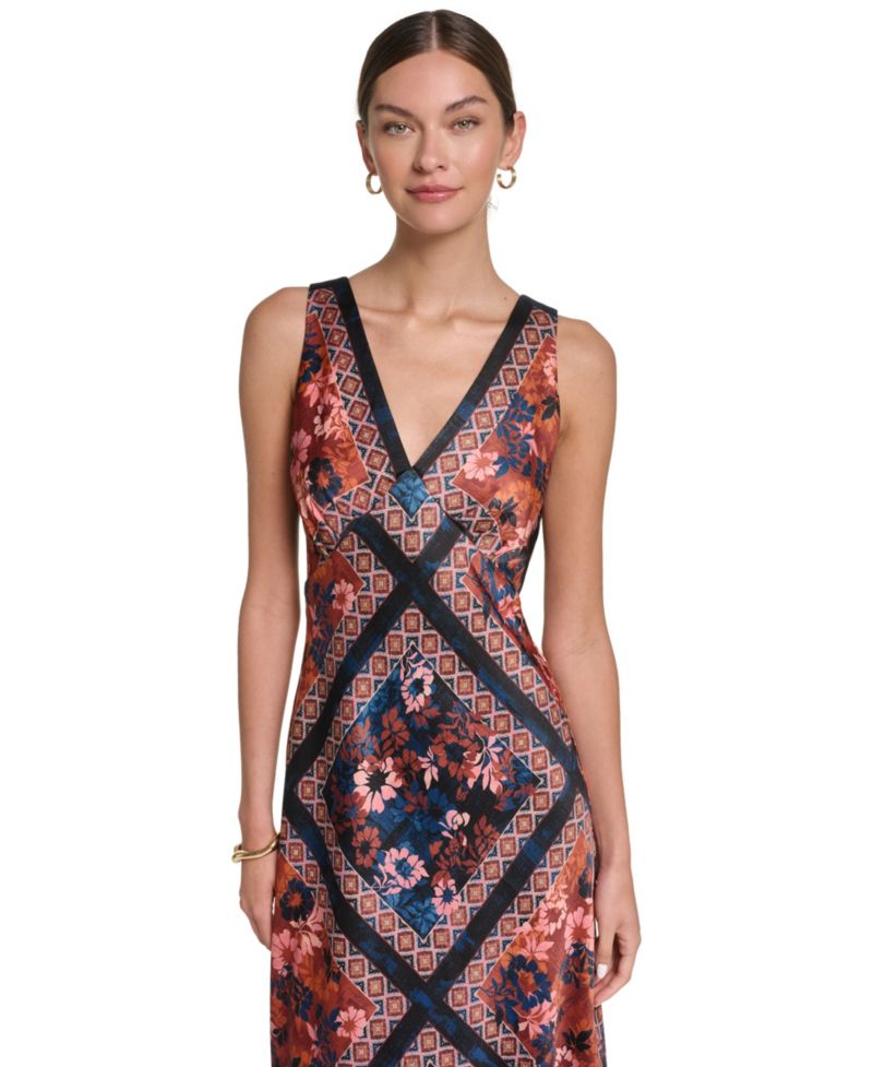 Women's Printed Satin Dress