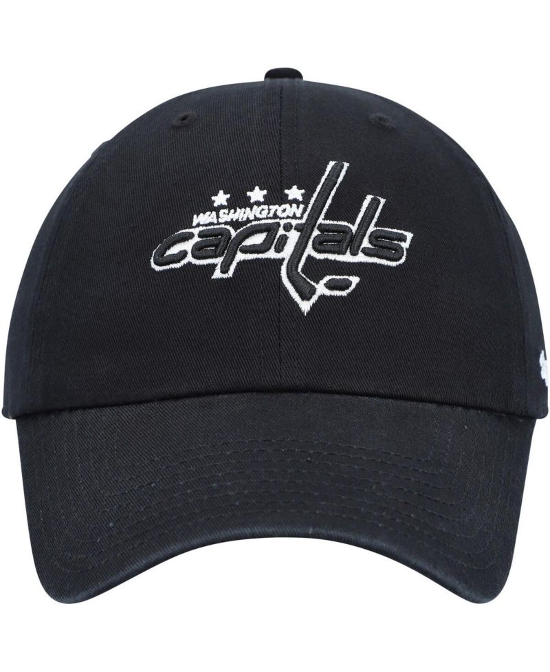 Men's Black Washington Capitals Clean Up Adjustable Hat