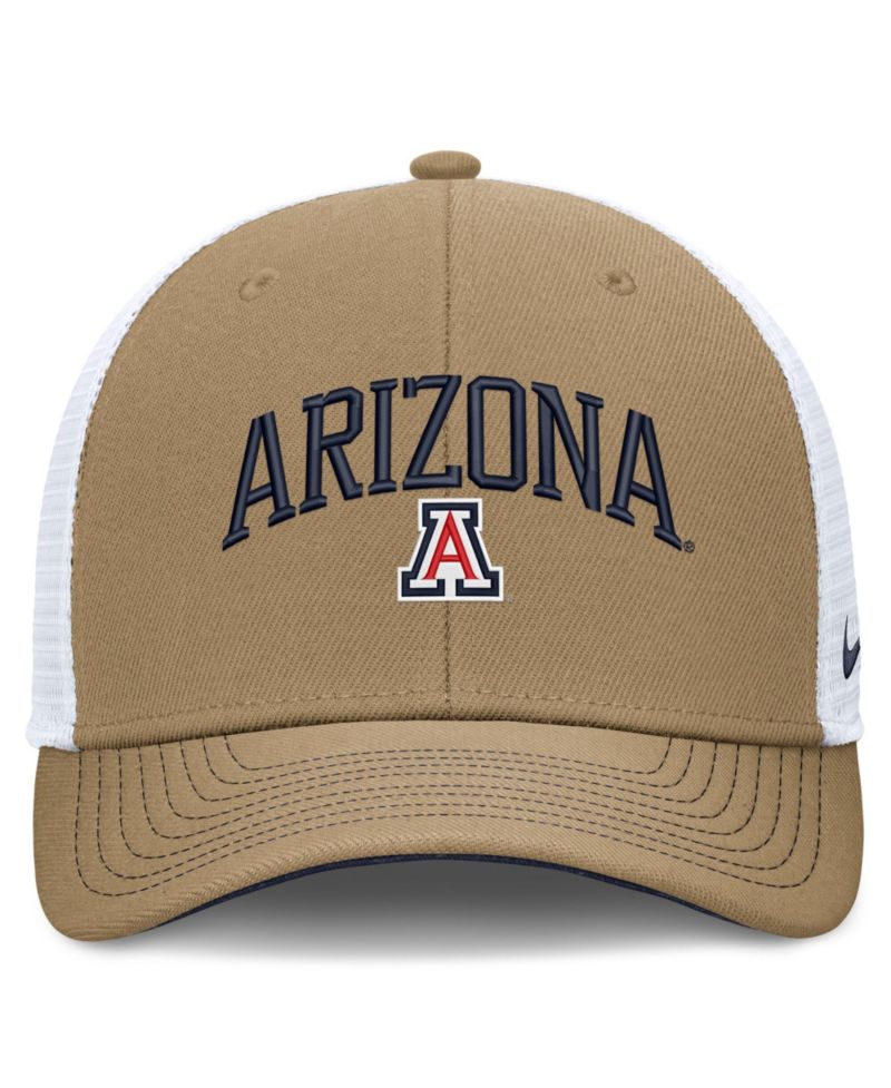Men's and Women's Beige/Navy Arizona Wildcats Primetime Arched Trucker Adjustable Hat