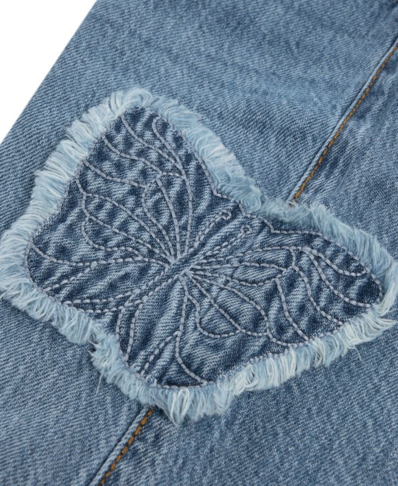 Baby Girls' Butterfly Low Rise Baggy Jeans