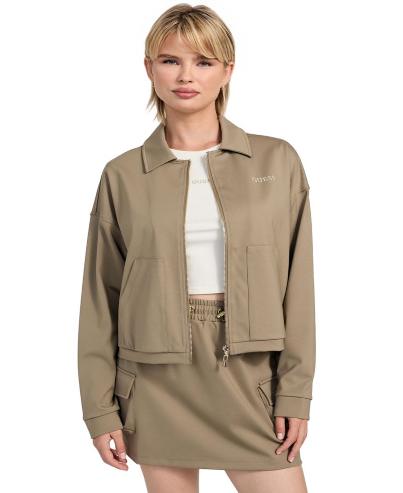 Women's Carla Collared Zip-Front Cropped Jacket