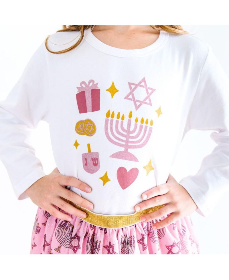 Girls 2T - 4T Hanukkah Doodle Long Sleeve Shirt