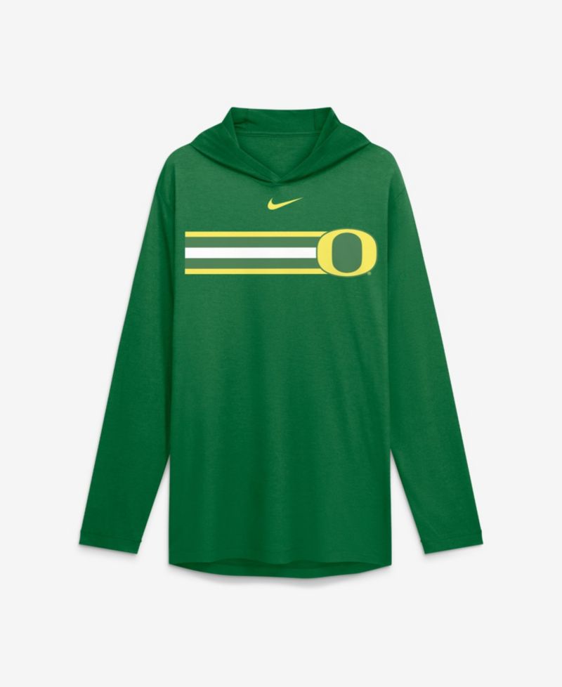 Men's Green Oregon Ducks Primetime Pattern Tri-Blend Dri-FIT Long Sleeve Hooded T-Shirt