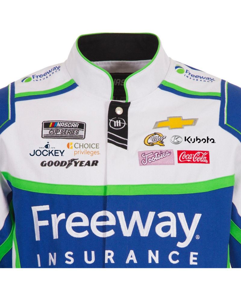 Men's Royal/White Daniel Suarez Freeway Insurance Full-Snap Twill Uniform Jacket