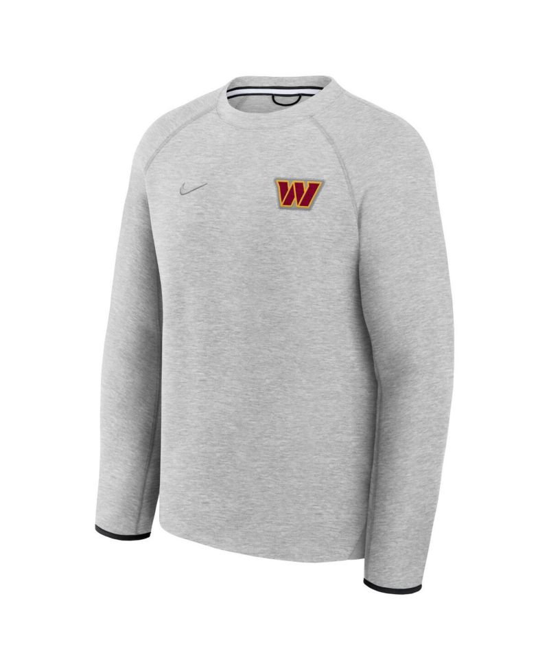 Men's Heather Gray Washington Commanders Tech Fleece Raglan Sweatshirt