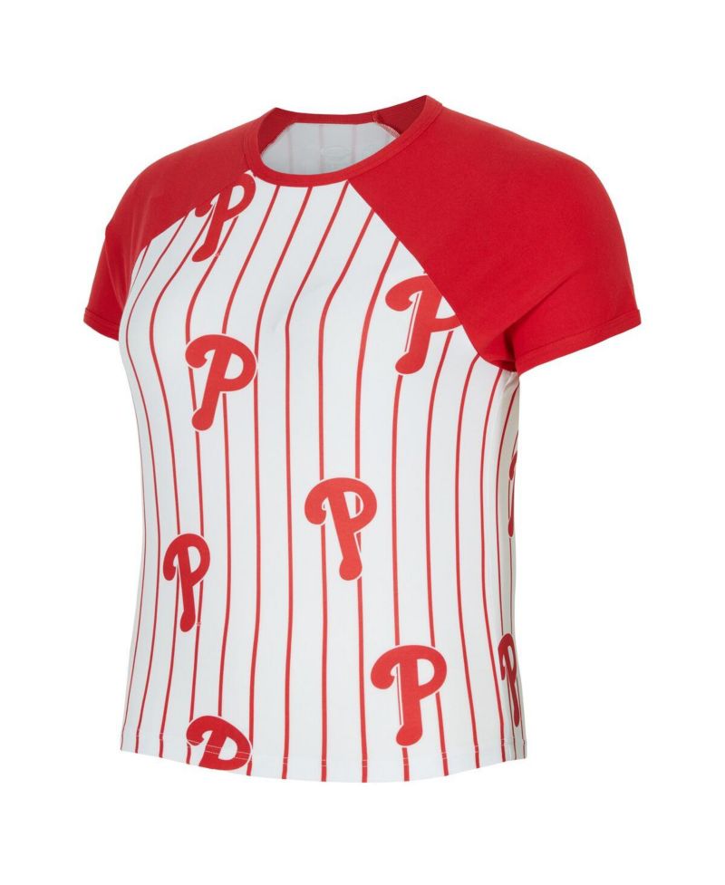 Women's White Philadelphia Phillies Outbound Pinstripe Raglan Top