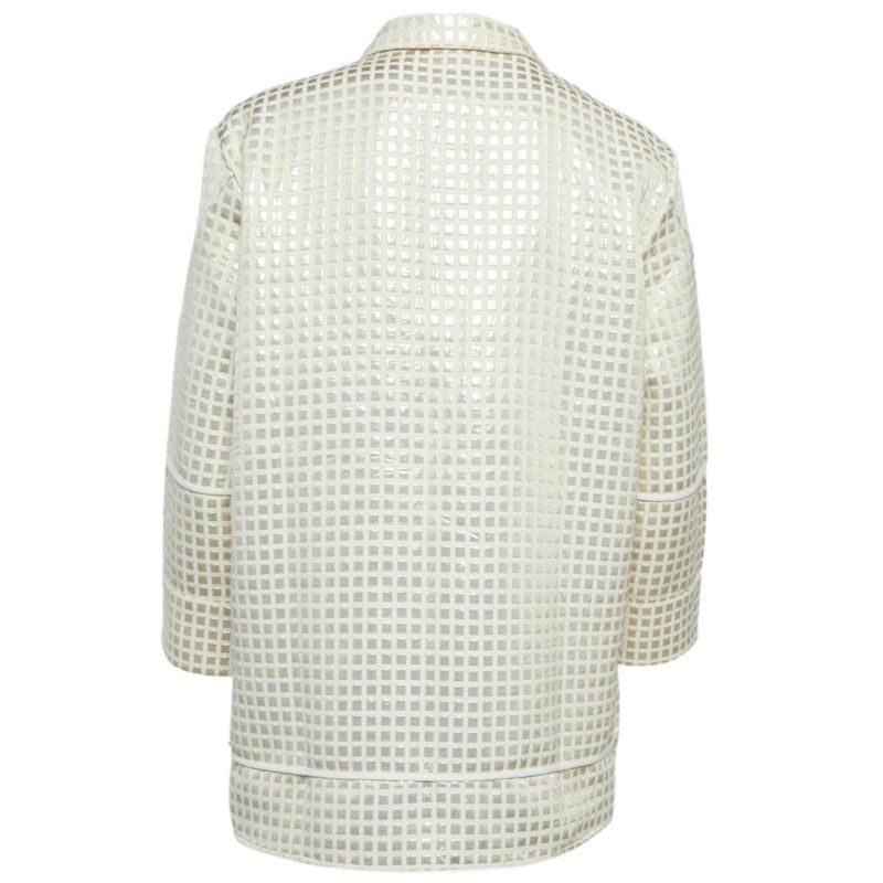 Women's Cream Lurex And Cotton Tunic