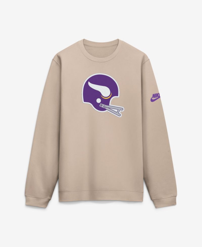 Men's Minnesota Vikings I-Formation Rewind Club Fleece-Lined Crew Sweatshirt