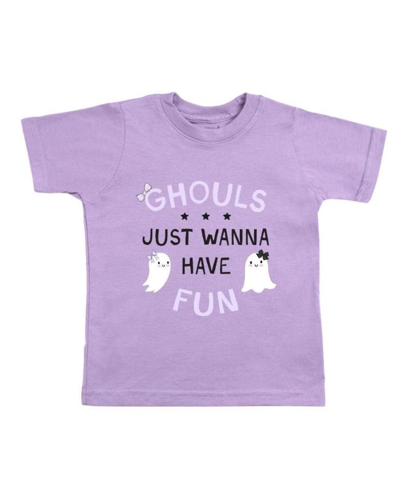 Little and Big Girls Ghouls Just Wanna Have Fun Halloween Short Sleeve T-Shirt