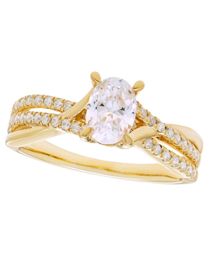 Certified Lab Grown Diamond Ring (1 ct. t.w.) in 14k Yellow Gold