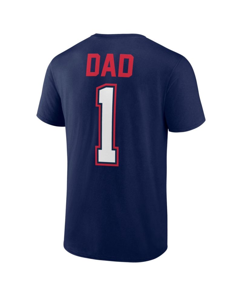 Men's Navy Boston Red Sox 1 Dad Name & Number T-Shirt