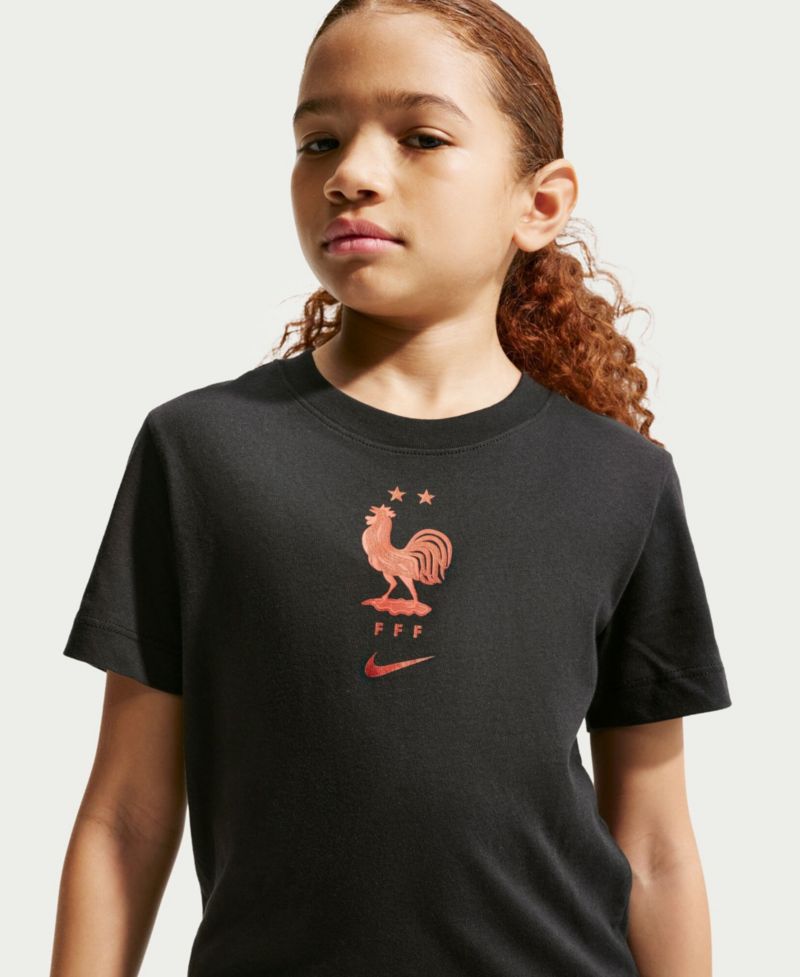Big Boys and Girls Black France National Team Crest T-Shirt