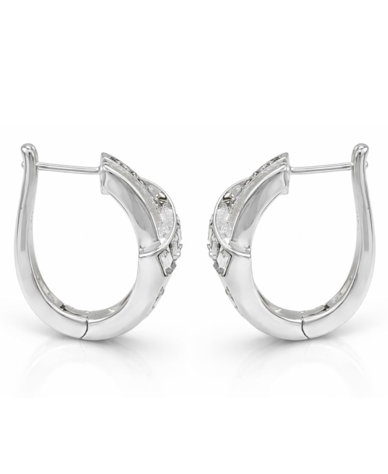 Crystal Hinged Hoop Earring