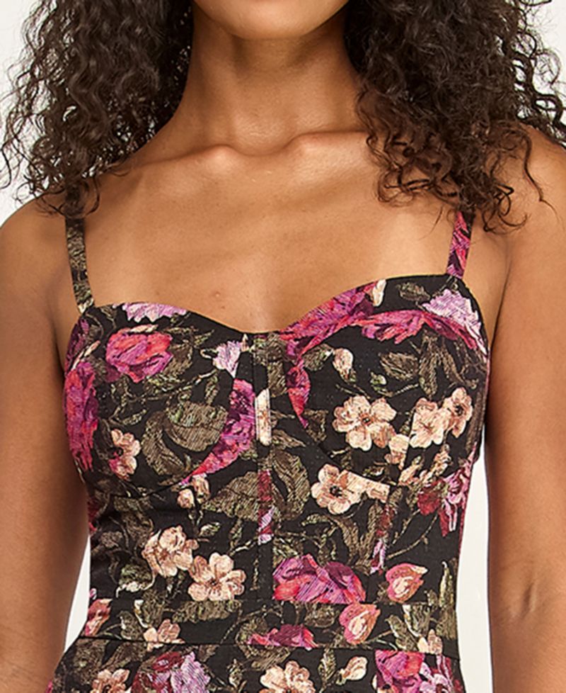 Juniors' Floral Tiered Midi Dress