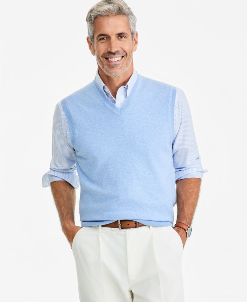 Men's Solid V-Neck Sweater Vest