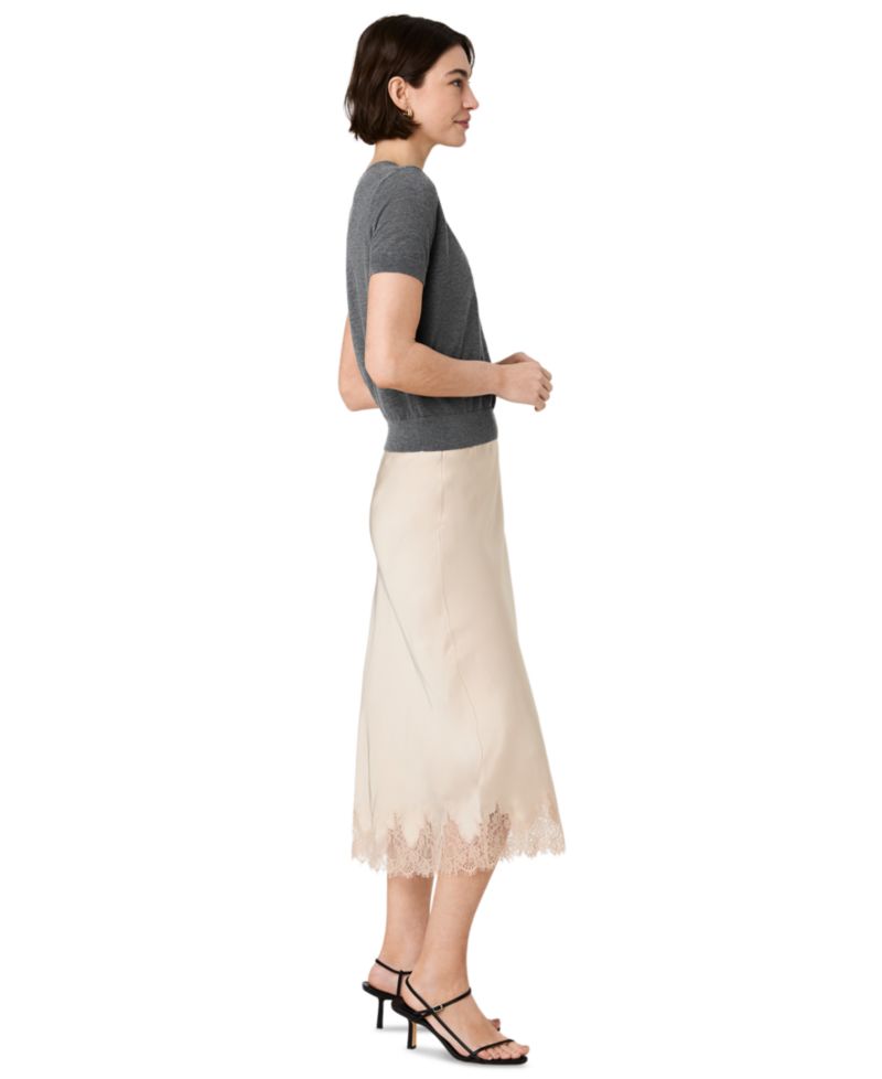 Women's Ennis Satin Lace Midi Skirt