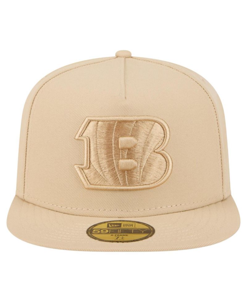 Men's Light Beige Cincinnati Bengals Color Pack A-Frame 59FIFTY Fitted Hat