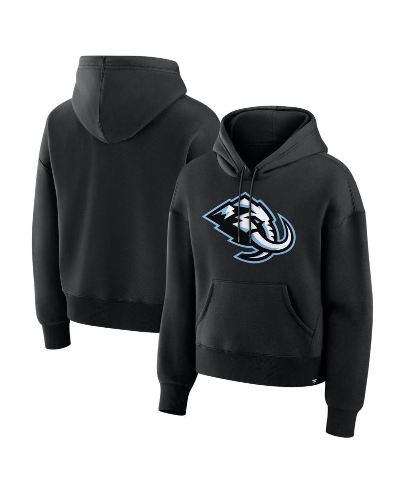 Women's Black Utah Mammoth Primary Logo Legacy Fleece Pullover Hoodie