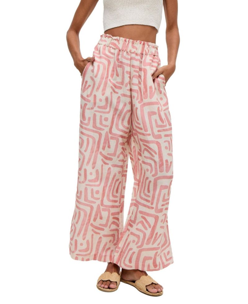 Women's Pop Front Tie Warhol Print Pants