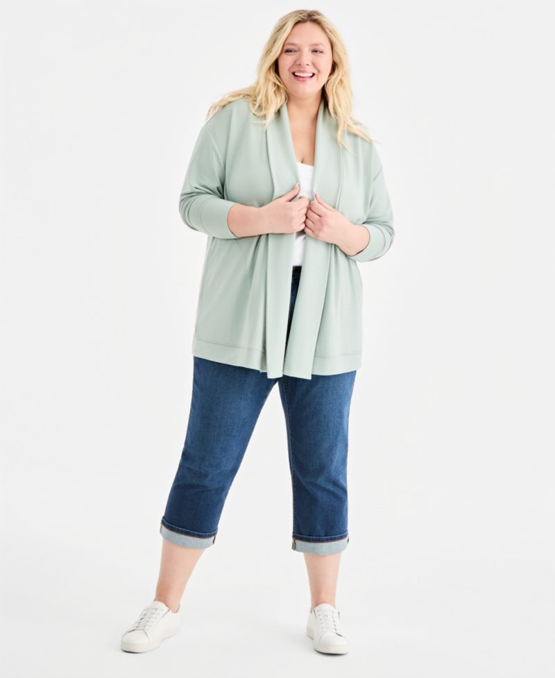 Plus Size LuxLounge French Terry Cardigan
