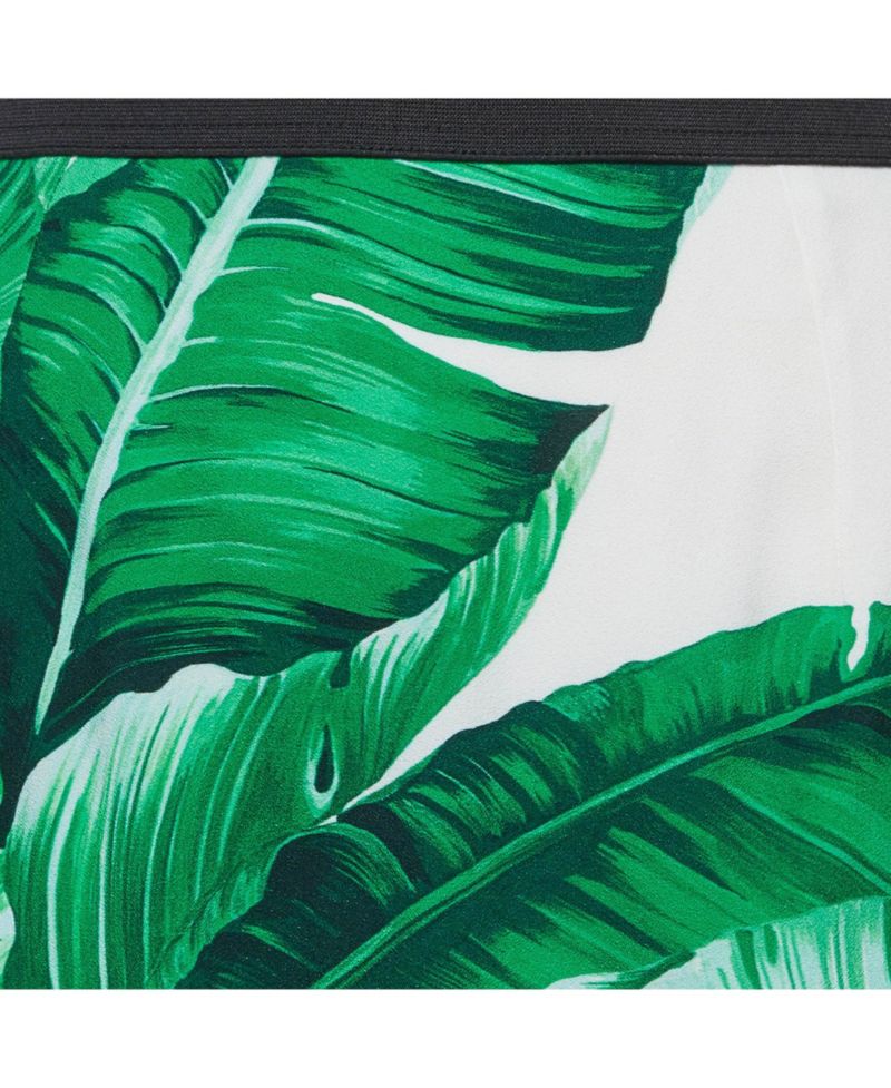 Women's Pre-Owned Dolce and Gabbana Green Tropical Print Crepe Pencil Skirt