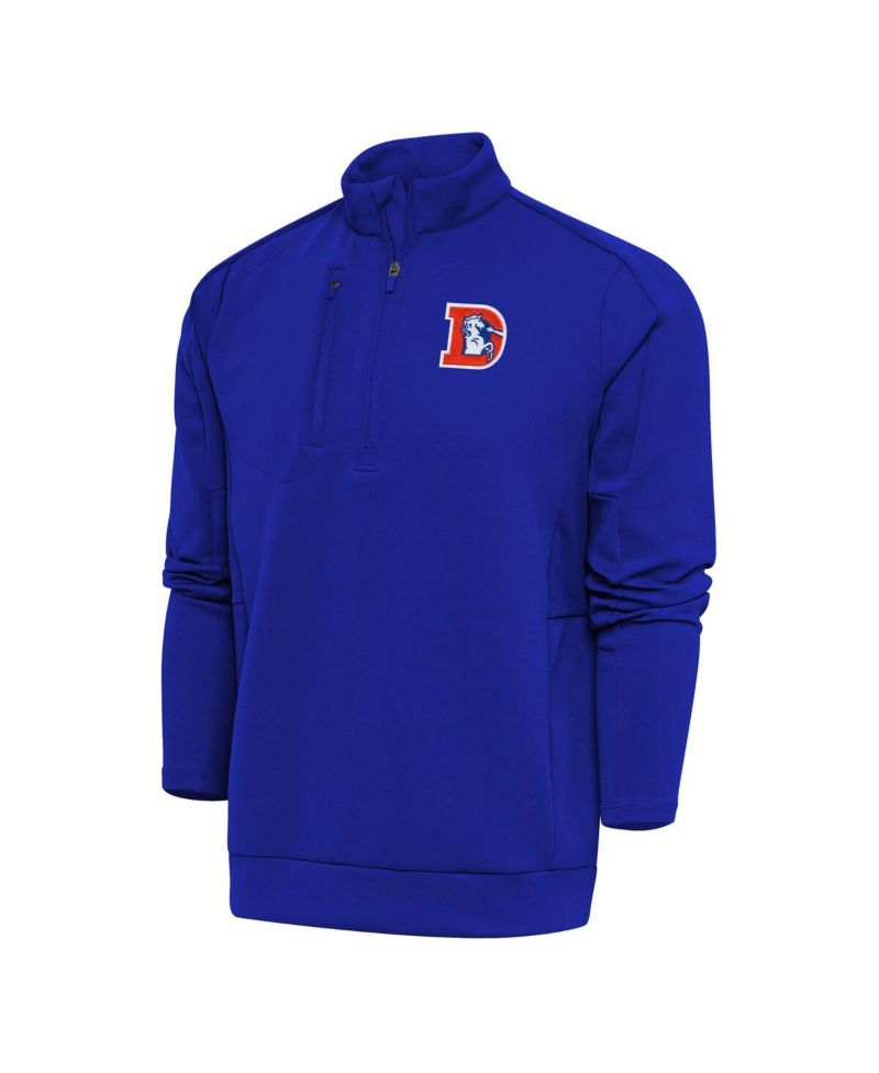 Men's Royal Denver Broncos Team Logo Throwback Generation Quarter-Zip