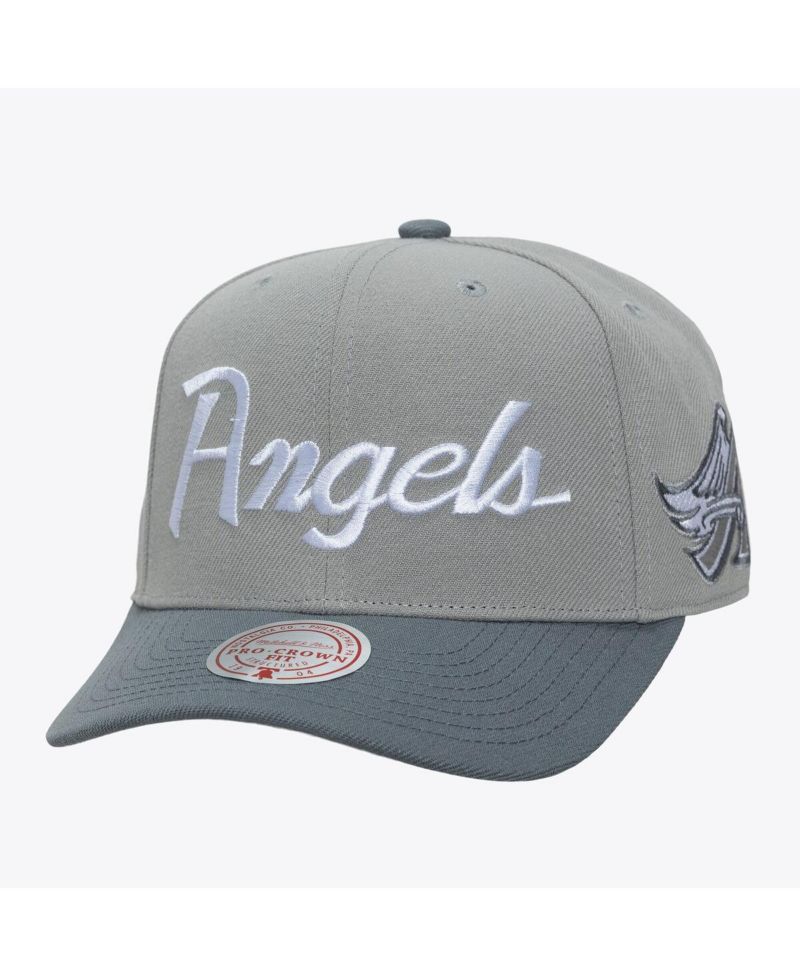 Men's Gray California Angels Cooperstown Thunderstorm Head Coach Pro-Crown Adjustable Hat