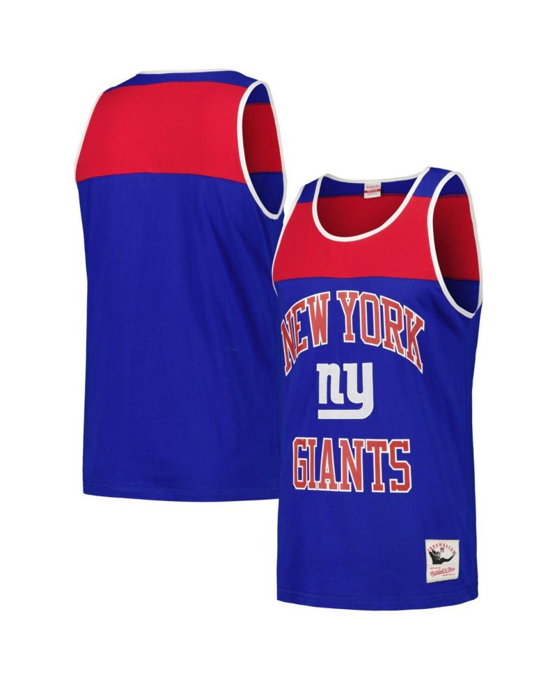 Men's Royal, Red New York Giants Heritage Colorblock Tank Top